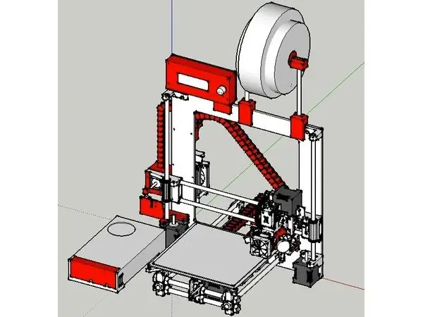 RepRap Prusa I3 EMotionTech Support a Cable Channel, fan support with micrometer type tesla and adjustable Stop end Z