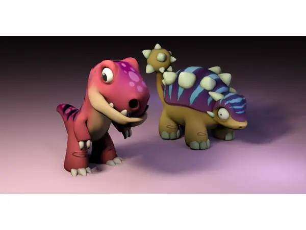 Two Dinosaurs without support