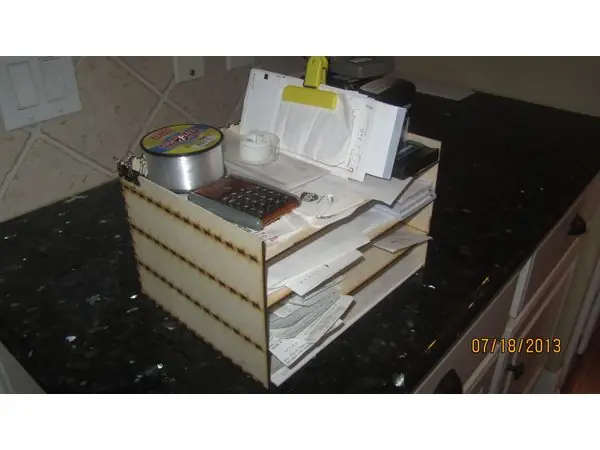 Office paper holder, organizer.  Laser Cut