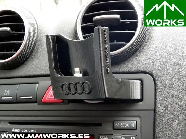 Iphone 5 holder/charger base for Audi A3 8p adapted to serial holder card
