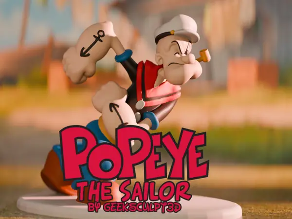 Popeye the Sailor Figure – Cartoon Fan Art Model 