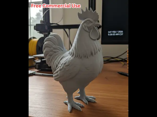 Semi-Realistic Rooster Statue