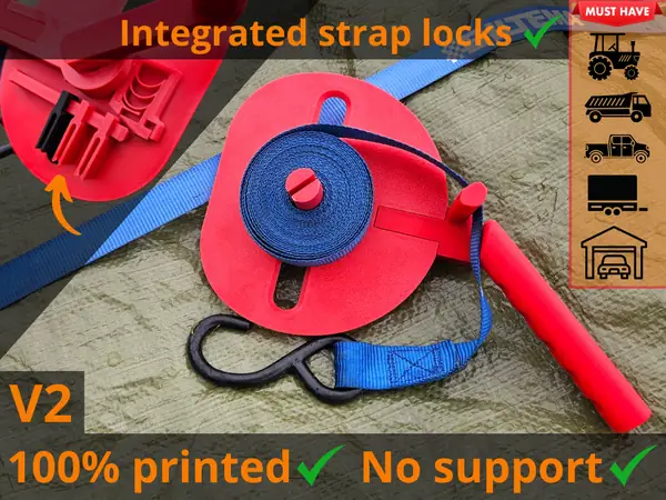 Ratchet Strap Winder V2 - With strap locks!