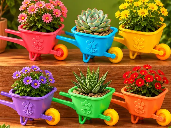 Cute Wheelbarrow Planter