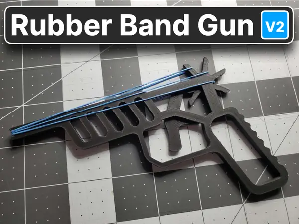 Rubber Band Gun V2 (Print-In-Place)