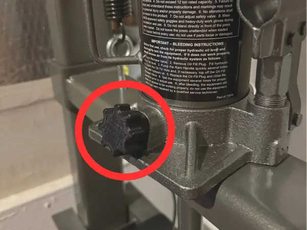 Harbor Freight Central Machinery 12 Ton Press Knob