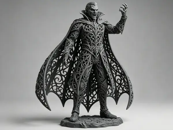Gothic Vampire Lord | Ornate Cloak Statue