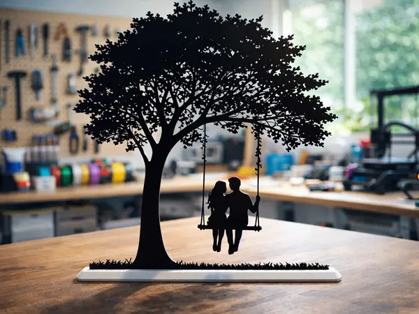 Spring Swing – Couple Silhouette