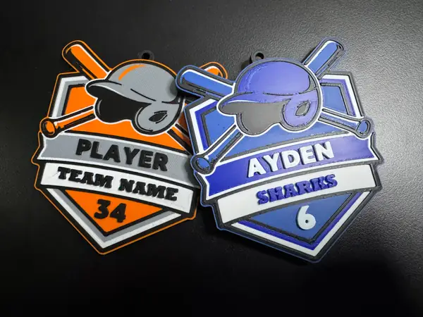 Customizable Baseball Softball Bag Tag / Keychain