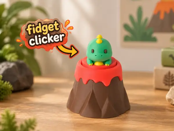 Volcano Dino Clicker Toy - Dinosaur Fidget