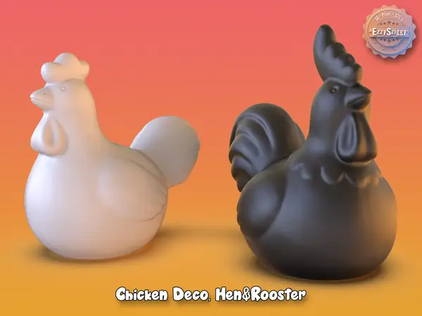 Hen&Rooster Chicken Deco