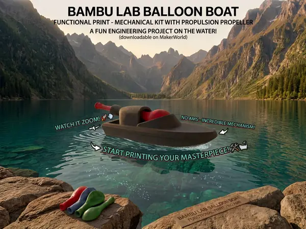 Bambu Lab Balloon Boat - Functional Jet Hydro Toy