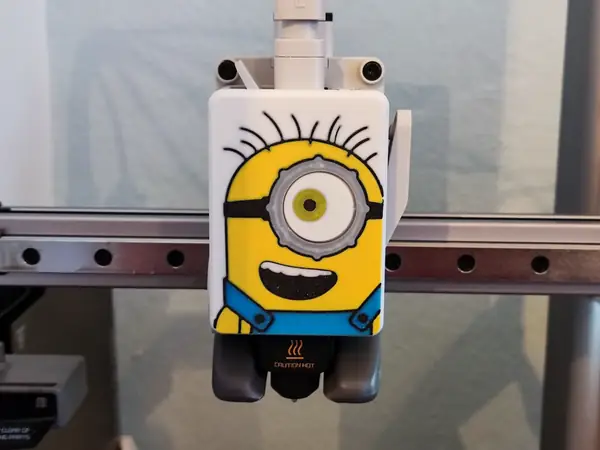 Minion on the front of the extruder.