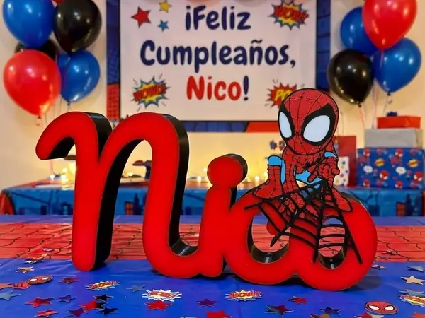 Letrero de Nombre Personalizado Spider-Man Chibi