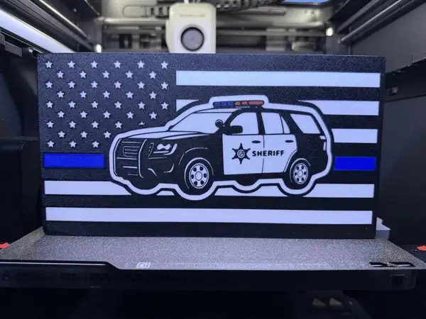 Thin Blue Line Sheriff Suv Lightbox Wall Hanger