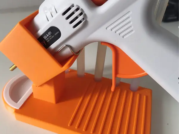 Glue Gun Holder w/ Stick Storage & Drip Tray