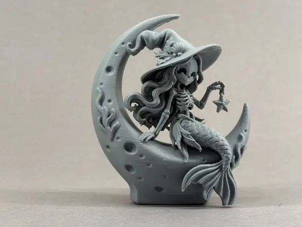 Moonlit Skeleton Mermaid Witch