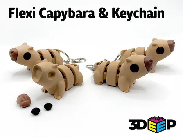 Flexi Capybara & Keychain - No Supports