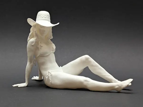 Sunbathing Beach Woman with Hat
