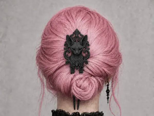 Goth Sphynx Cat Hair Fork