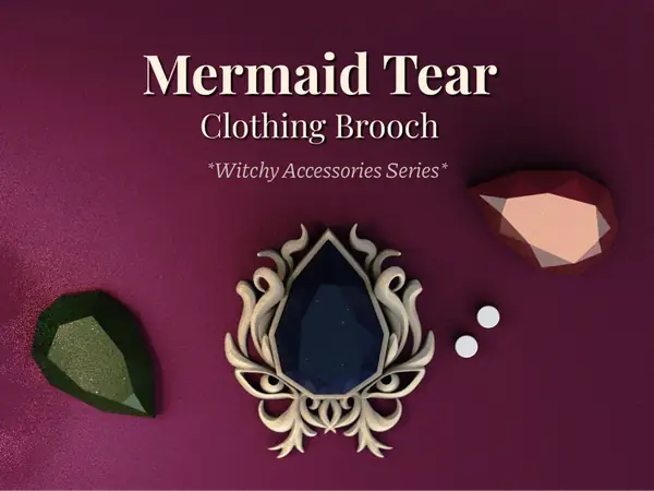 Mermaid Tear - Vintage Magnetic Brooch