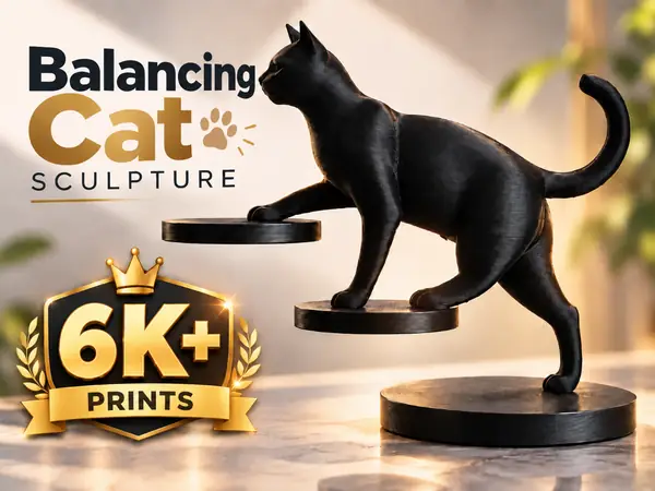 Balancing Cat Sculpture