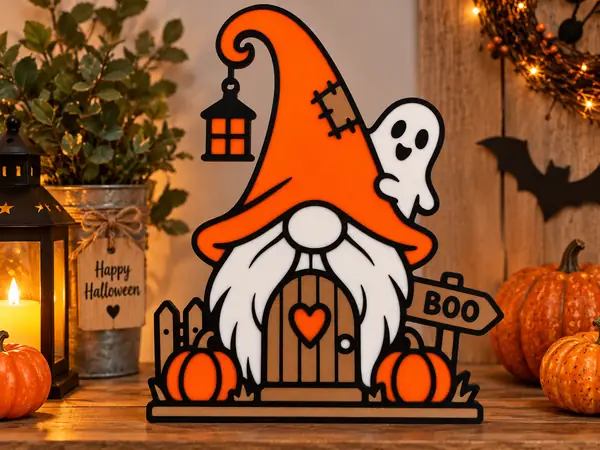 Halloween Gnome with Ghost