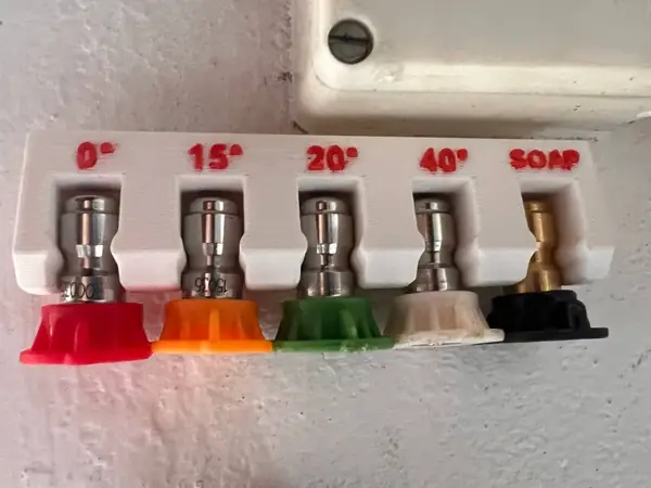 Pressure washer nozzle wall mount