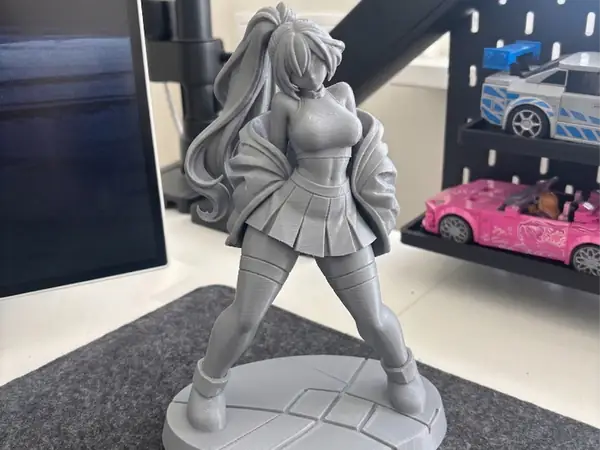 Stylish Anime Girl - Ponytail & Skirt Figurine
