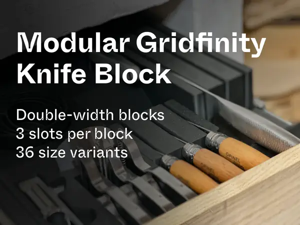 Kitchen Gridfinity: Modular Knife Block (3 slots)