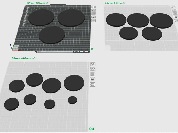 5mm discs ranging in size from 25mm to 100mm
