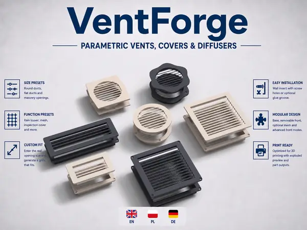 VentForge — Parametric Vents, Covers & Diffusers