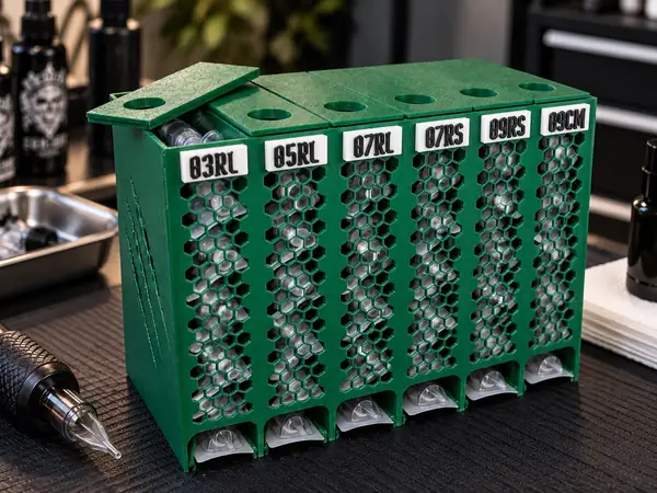 Dispenser per Cartucce da Tatuaggio – 6 Scomparti