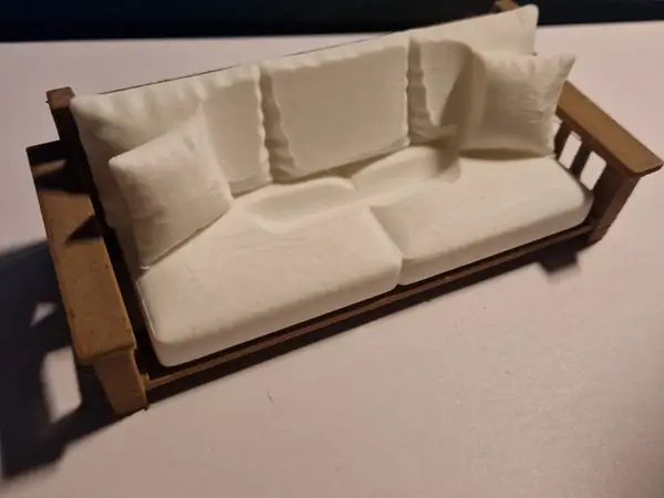 Miniatur Sofa mit separaten Polstern 2-farbig