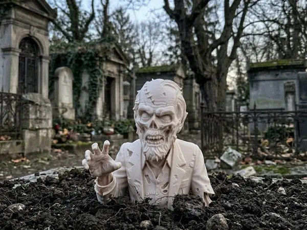 Zombie Rising from the Grave Bust
