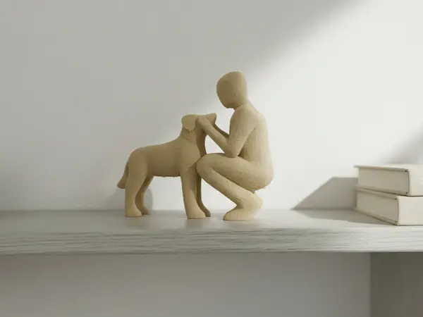 Scultura Minimalista Celebrativa Amore per Cani