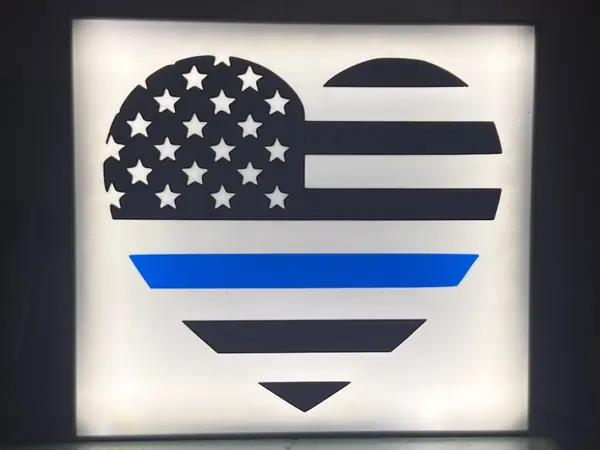 Thin blue line heart lightbox