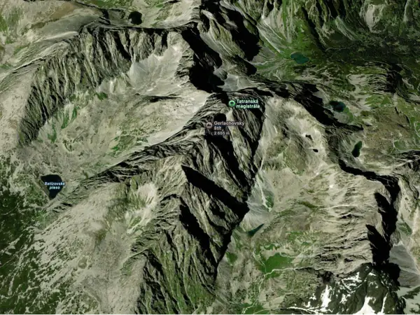 Gerlachovský štit, 3D relief, High Tatra Mountains