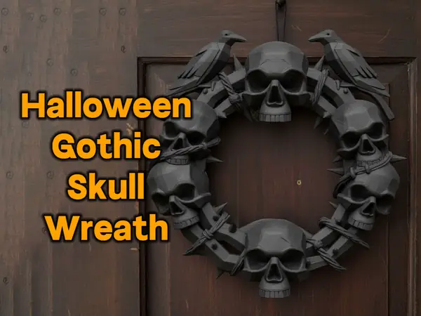Halloween Gothic Skull Wreath – Dark decor