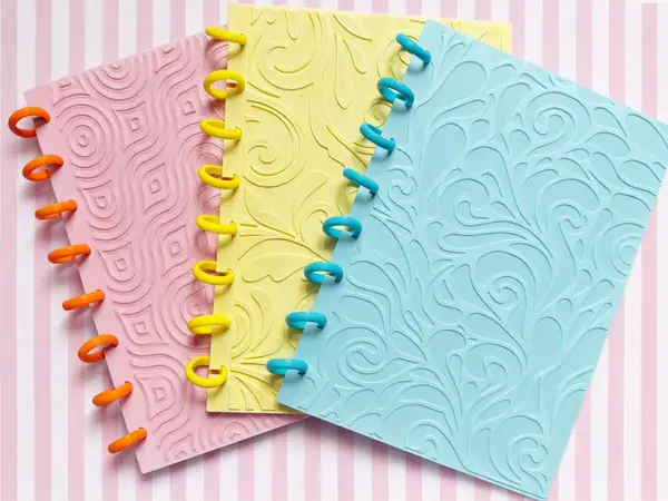 Modern Notebook Swirls Textured Covers Fun
