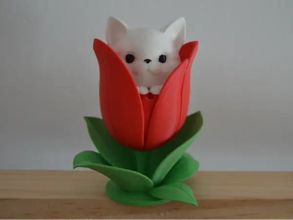 Tulipán con gato