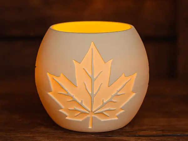 Teelicht mit Herbstdekor
