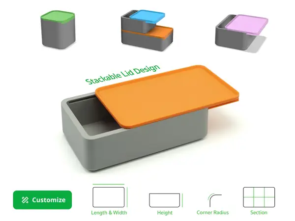 Customizable Box with Slide Lid (Parametric Box)