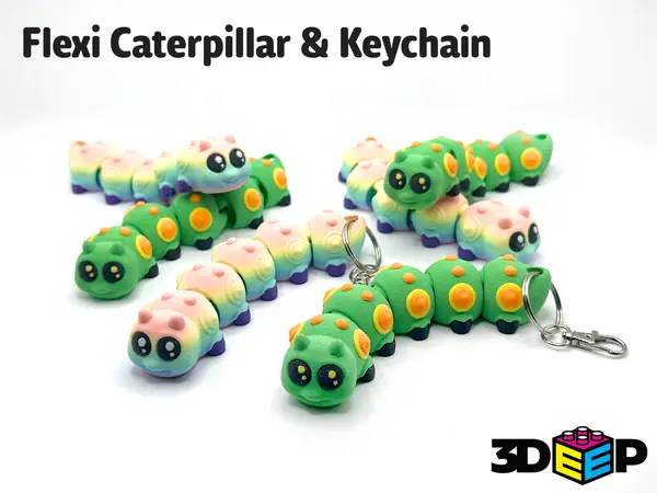 Flexi Caterpillar & Keychain - No Supports