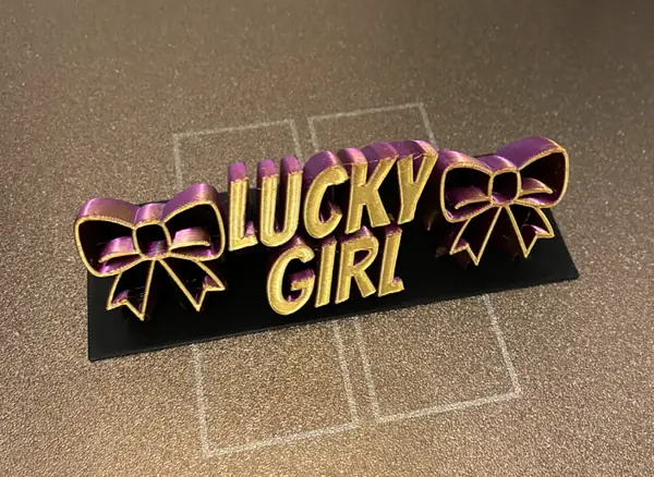 Lucky Girl Name Plate with Bows