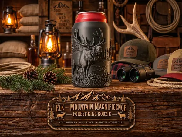 ELK - Mountain Forest King Koozie Can Holder
