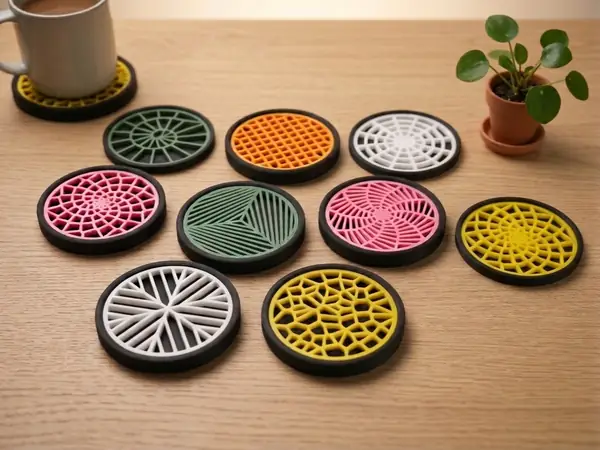 Pattern Coaster Set - Base and 9 Geometric Inserts