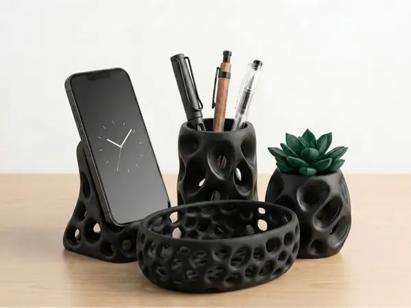 Set Scrivania 4 Pezzi Design Moderno stile Voronoi