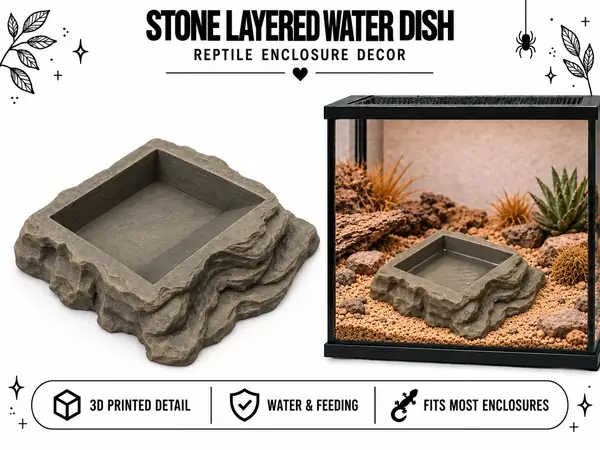 Stone Layered Reptile Water Dish, Water basin