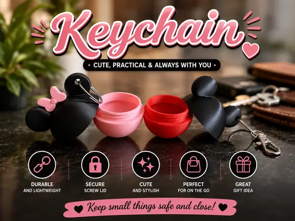 Mickey & Minnie Mouse Keychain Storage Box 